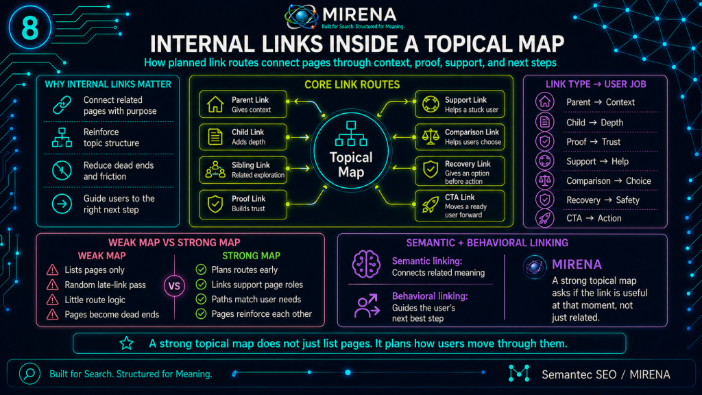 Internal links inside a topical map