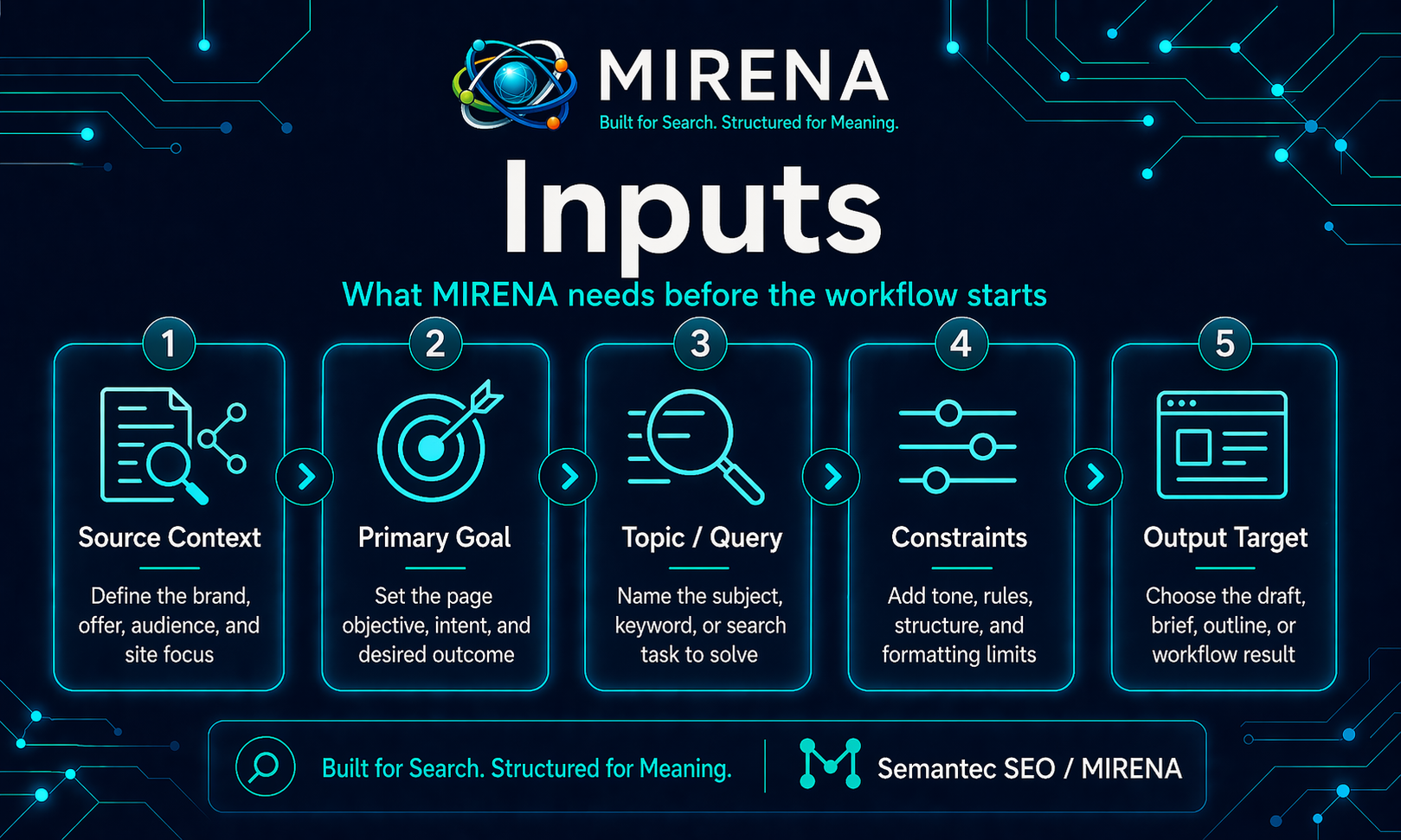MIRENA Inputs: What You Can Give the System