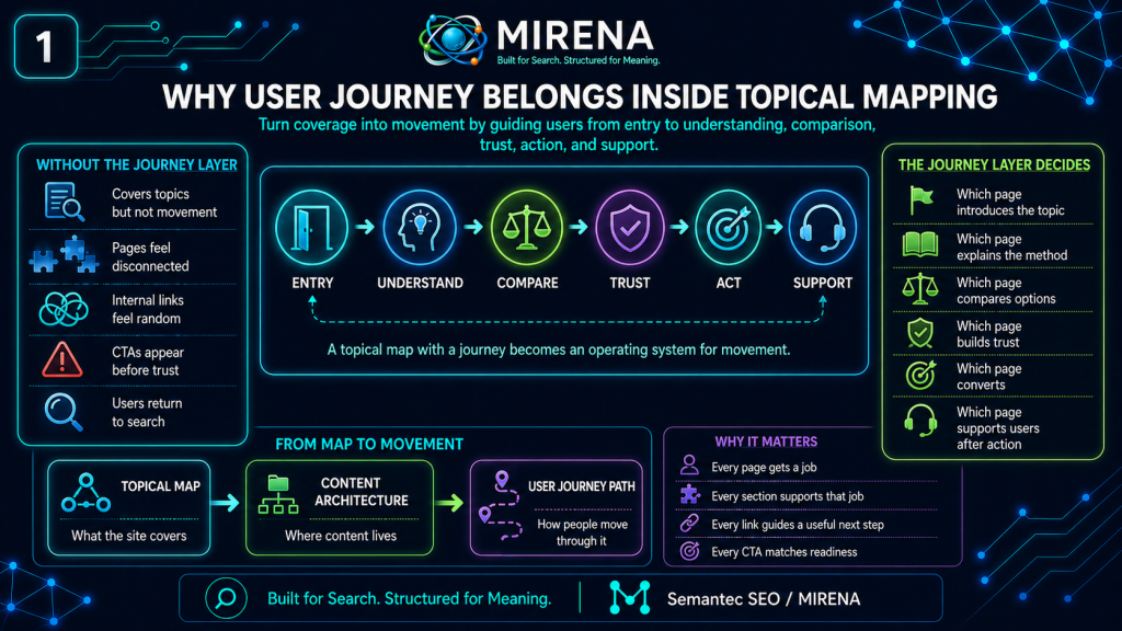 Why user journey belongs inside topical mapping