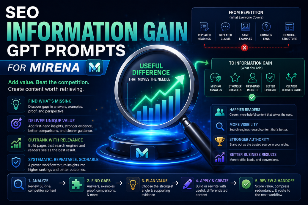 34 PasteCopy - SEO Information Gain GPT Prompts for MIRENA